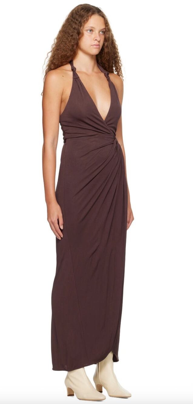 Staud Brown Reagan Maxi Dress Womens Size Large